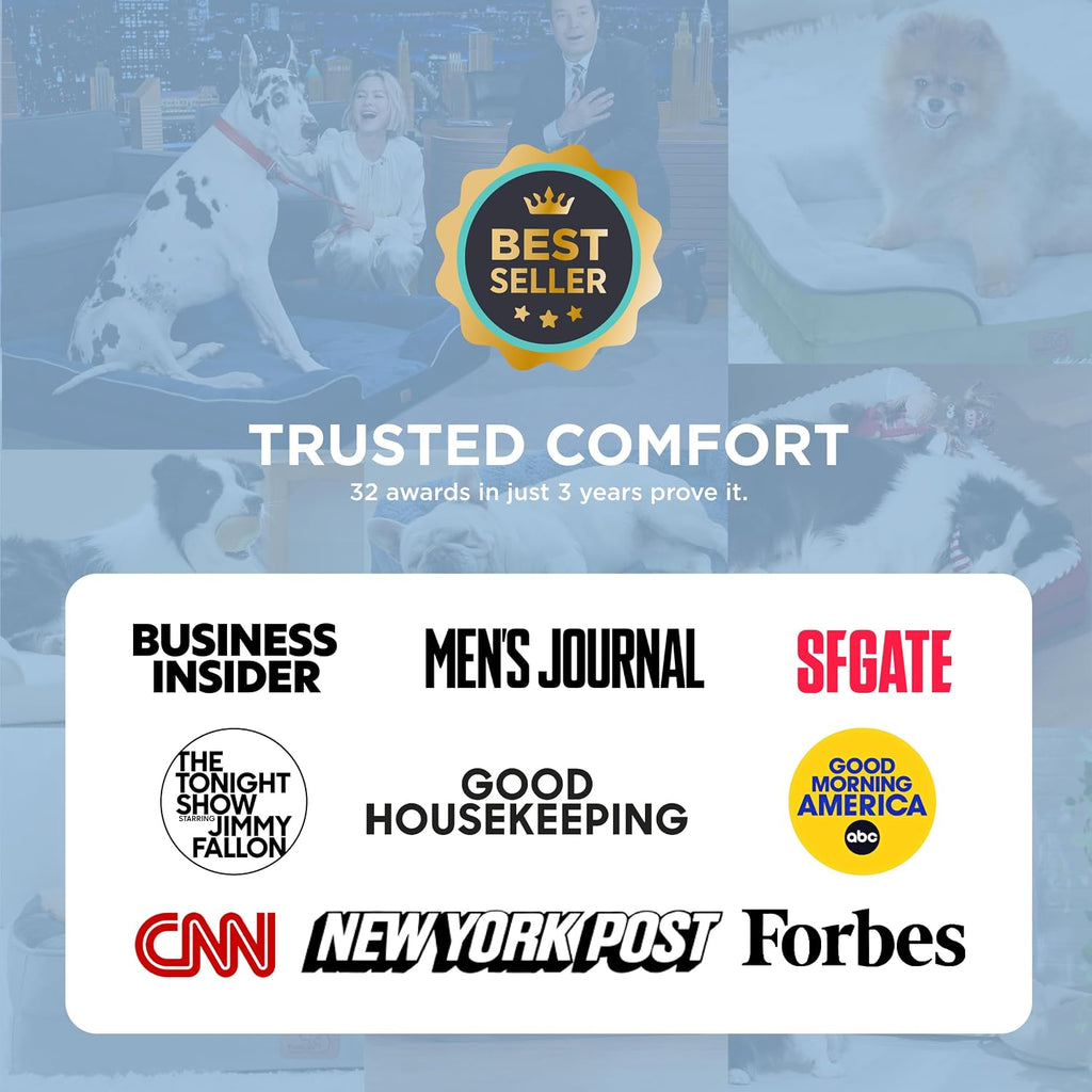 Bedsure L Plus Cooling Dog Bed for Large Dogs - Orthopedic Dog Cat Cooling Bed Washable, Big Comfort Dogs Couch Sofa with Waterproof Removable Cover, Pet Bed with Nonskid Bottom, Cooling Blue, 38"