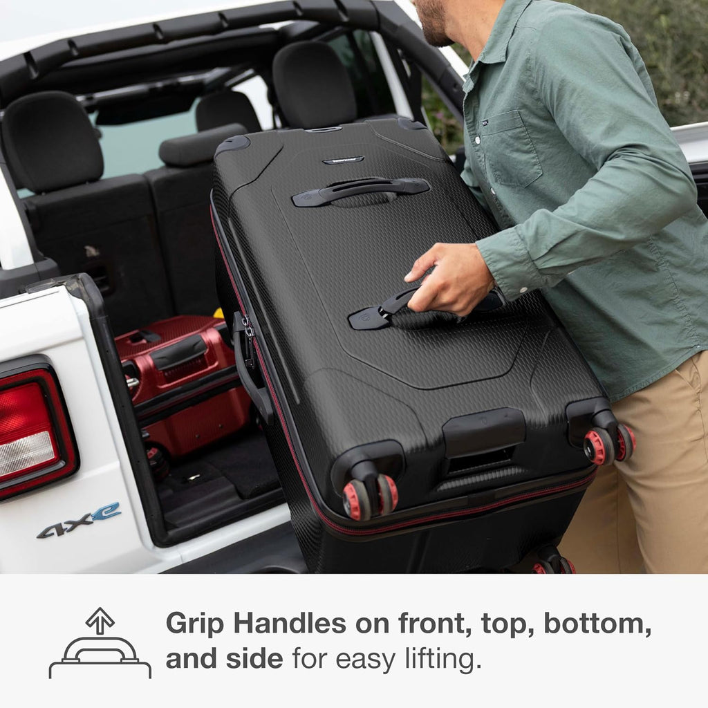 Traveler's Choice Maxporter II Polycarbonate Hardside Trunk with Spinner Wheels, Black, 31-Inch Large Trunk | Luggage