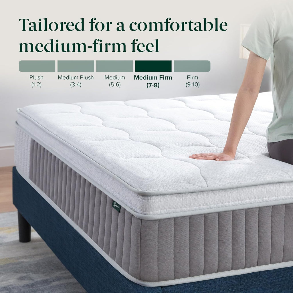 Zinus Cool Support 12 Inch Hybrid Mattress, Cooling Gel Memory Foam, Heavy Duty Individually Wrapped Coils, Soothing Pressure Relief, Medium Firm Feel, CertiPUR-US Certified, Queen