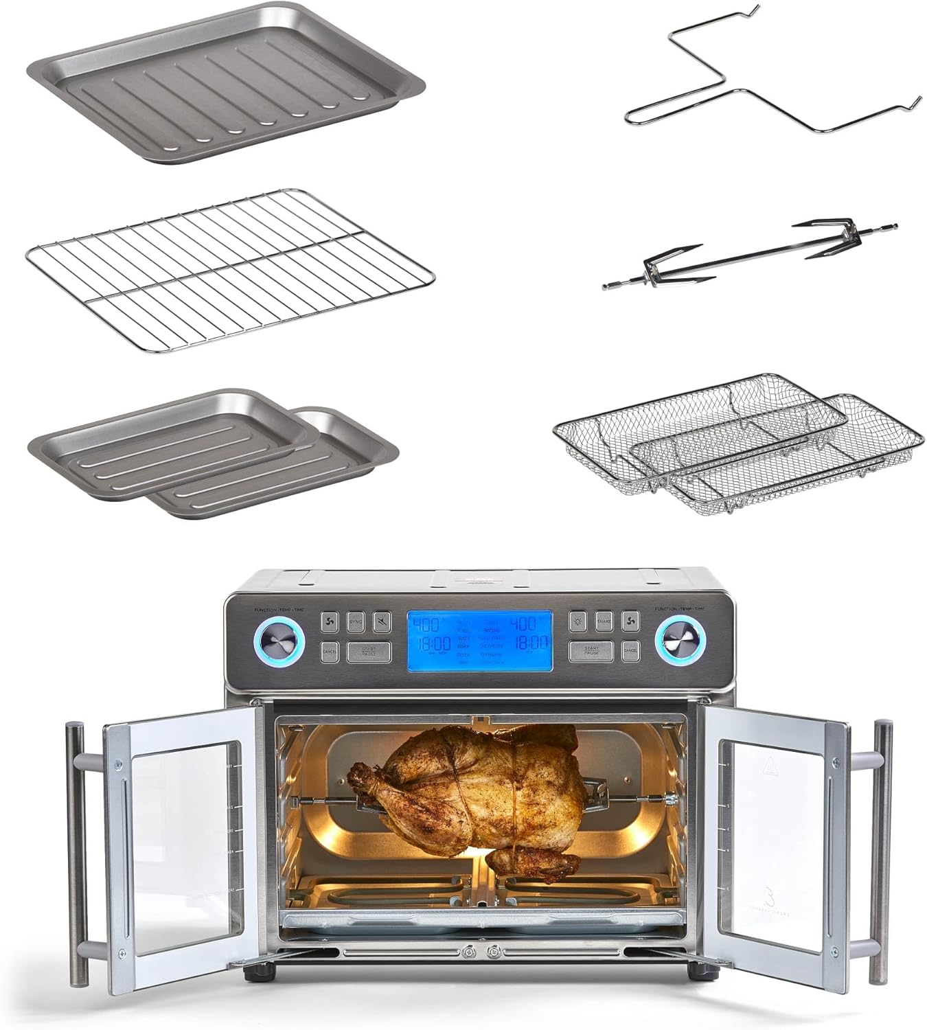 Emeril Lagasse Dual Zone 360 Air Fryer Oven Combo with French Door, 25 QT Extra Large, Cook Two Foods in Different Ways, Up to 60% Faster from Frozen to Finish