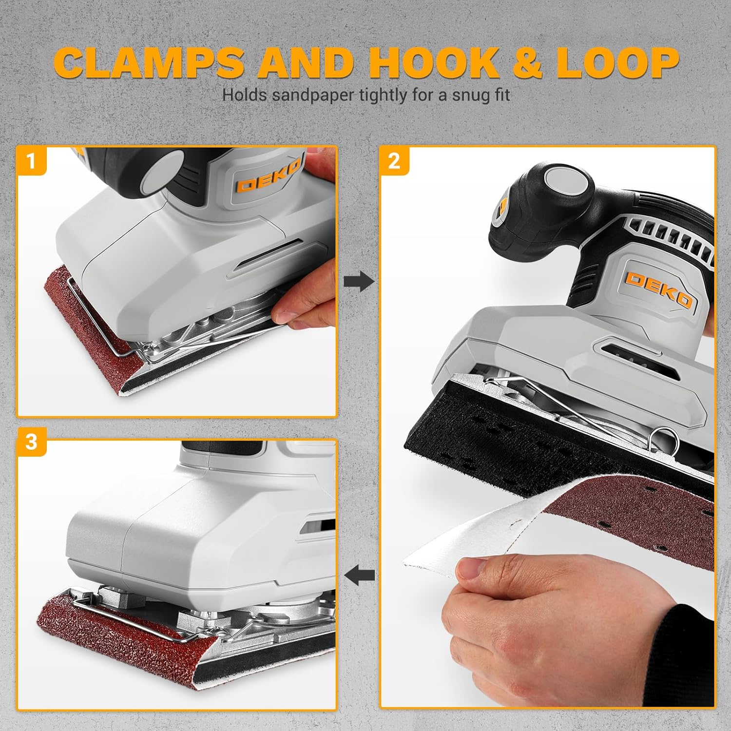 2.2 Amp 1/3 Sheet Palm Sander for Woodworking, Variable Speed up to 26,000 OPM, Corded Electric Sheet Finishing Sander with 15 pcs Sandpaper and Dust Box for Wood Polishing Sanding
