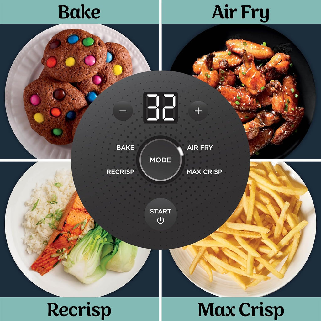 Ninja Crispi 4 in 1 Glass Air Fryer, 450°F, Non Toxic, 4QT and 6 Cup Containers with Lids, Dishwasher Safe, Cyberspace Gray, 1 Count, FN101GY
