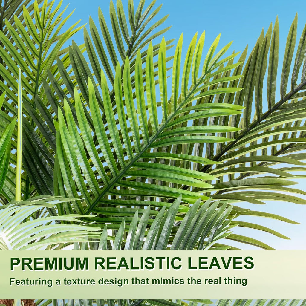 VIVATREES 7FT Artificial Palm Tree 2 Pack, Golden Cane Faux Palm for Indoor Outdoor Use, Fake Palm Tree for Home Office Living Room Patio Yard Decor