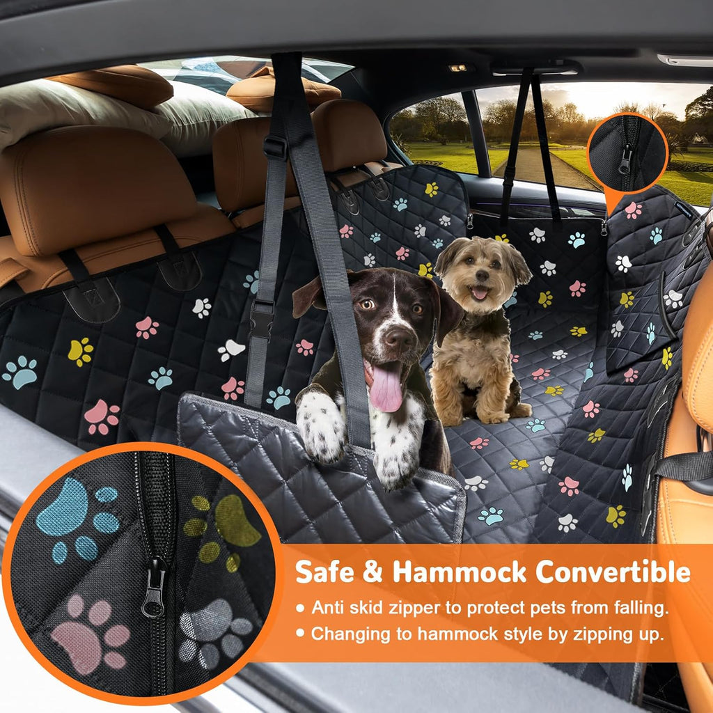 URPOWER Dog Car Seat Cover for Pets 100% Waterproof Seat Cover Hammock 600D Heavy Duty Scratch Proof Nonslip Durable Soft Back Seat Covers for Cars Trucks and SUVs