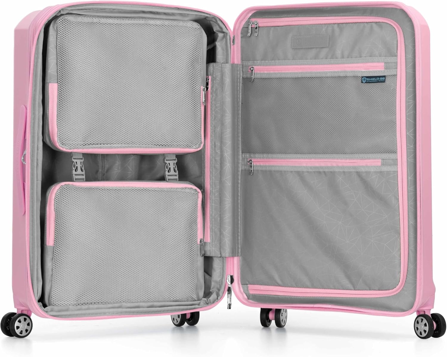 Traveler's Choice Pagosa Hardshell Expandable Luggage with Spinner Wheels, Pink, 27-Inch Medium
