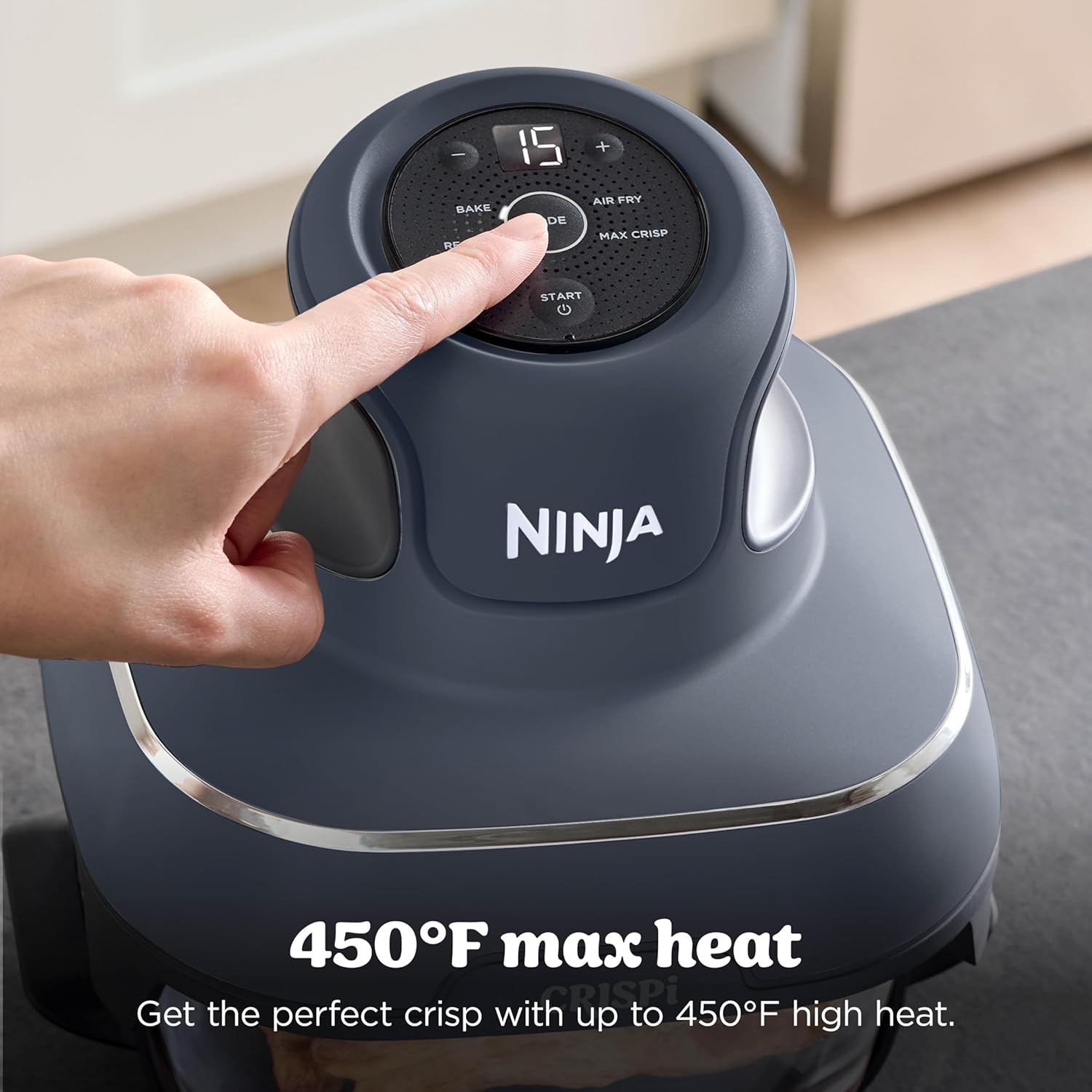 Ninja Crispi 4 in 1 Glass Air Fryer, 450°F, Non Toxic, 4QT and 6 Cup Containers with Lids, Dishwasher Safe, Cyberspace Gray, 1 Count, FN101GY