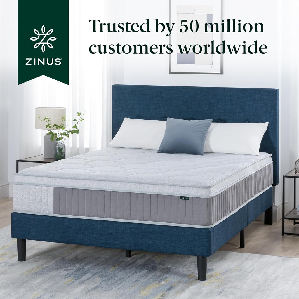 Zinus Cool Support 12 Inch Hybrid Mattress, Cooling Gel Memory Foam, Heavy Duty Individually Wrapped Coils, Soothing Pressure Relief, Medium Firm Feel, CertiPUR-US Certified, Queen