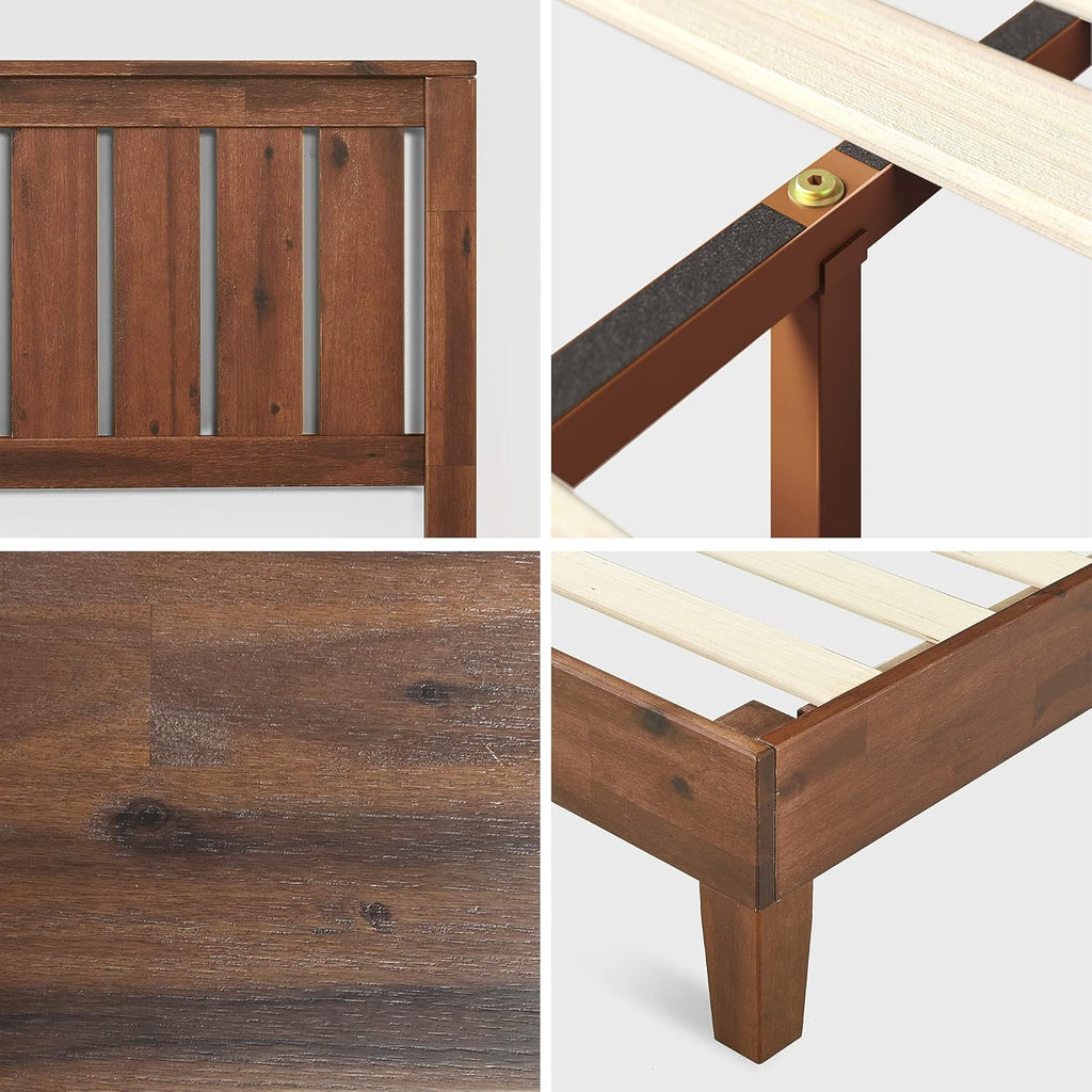 Zinus Vivek Deluxe Wood Platform Bed Frame with Headboard, Wood Slat Support, No Box Spring Needed, Easy Assembly, King