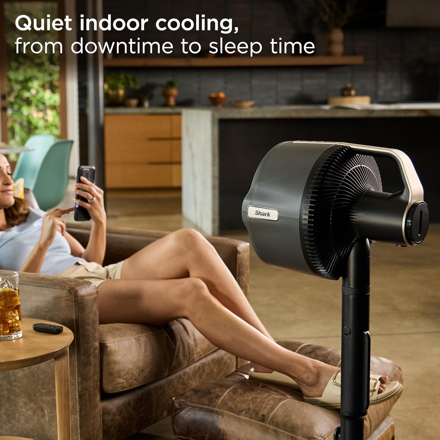 Shark FlexBreeze Pro Mist Fan, Indoor & Outdoor Oscillating Cooling Fan with Misting for Home & Patio, Floor & Tabletop, Portable Cordless & Corded, 24Hr Battery, Remote, Charcoal Grey, FA302