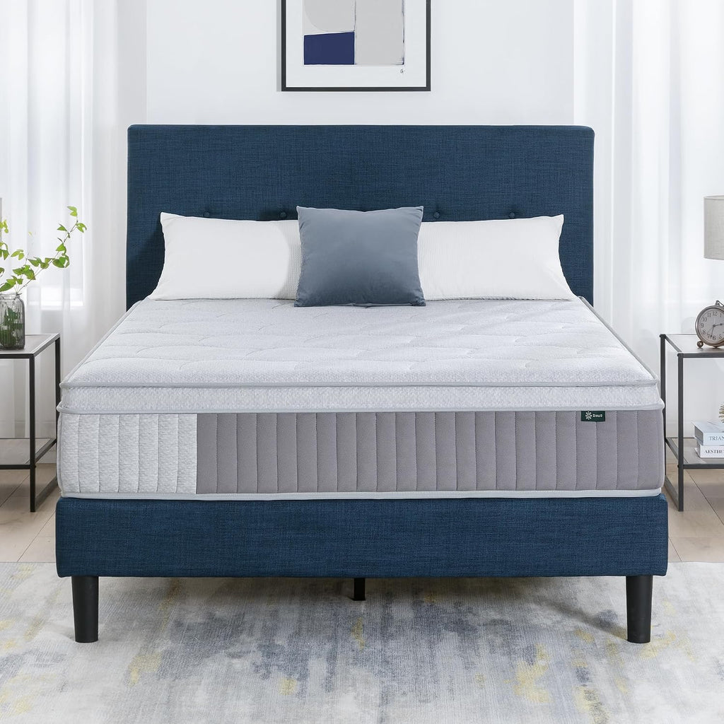 Zinus Cool Support 12 Inch Hybrid Mattress, Cooling Gel Memory Foam, Heavy Duty Individually Wrapped Coils, Soothing Pressure Relief, Medium Firm Feel, CertiPUR-US Certified, Queen