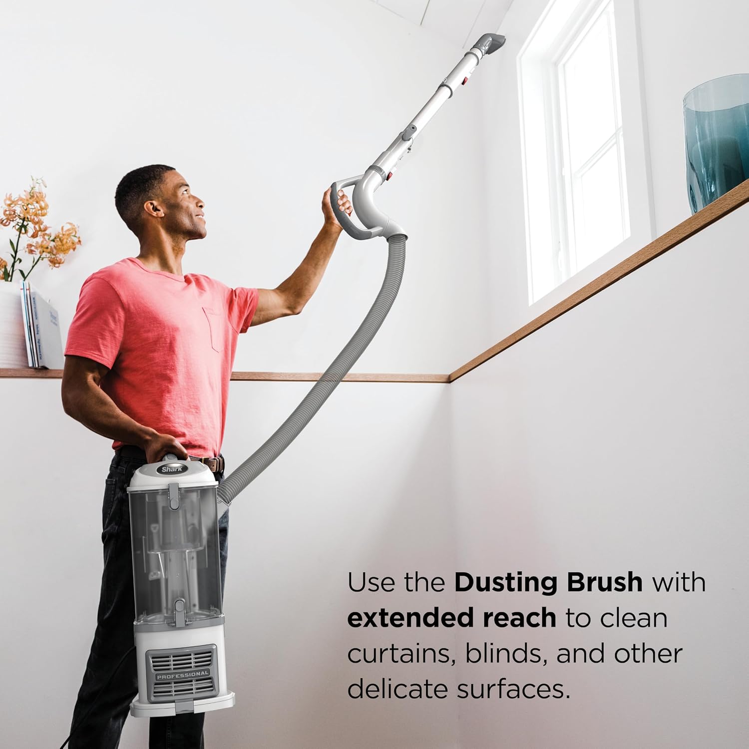 Shark Upright Vacuum Cleaner | Navigator Lift-Away | Pet Hair, Carpet & Hard Floor Cleaning | Dusting Brush & Crevice Tool | HEPA Filter | Swivel Steering | White/Silver | NV356E