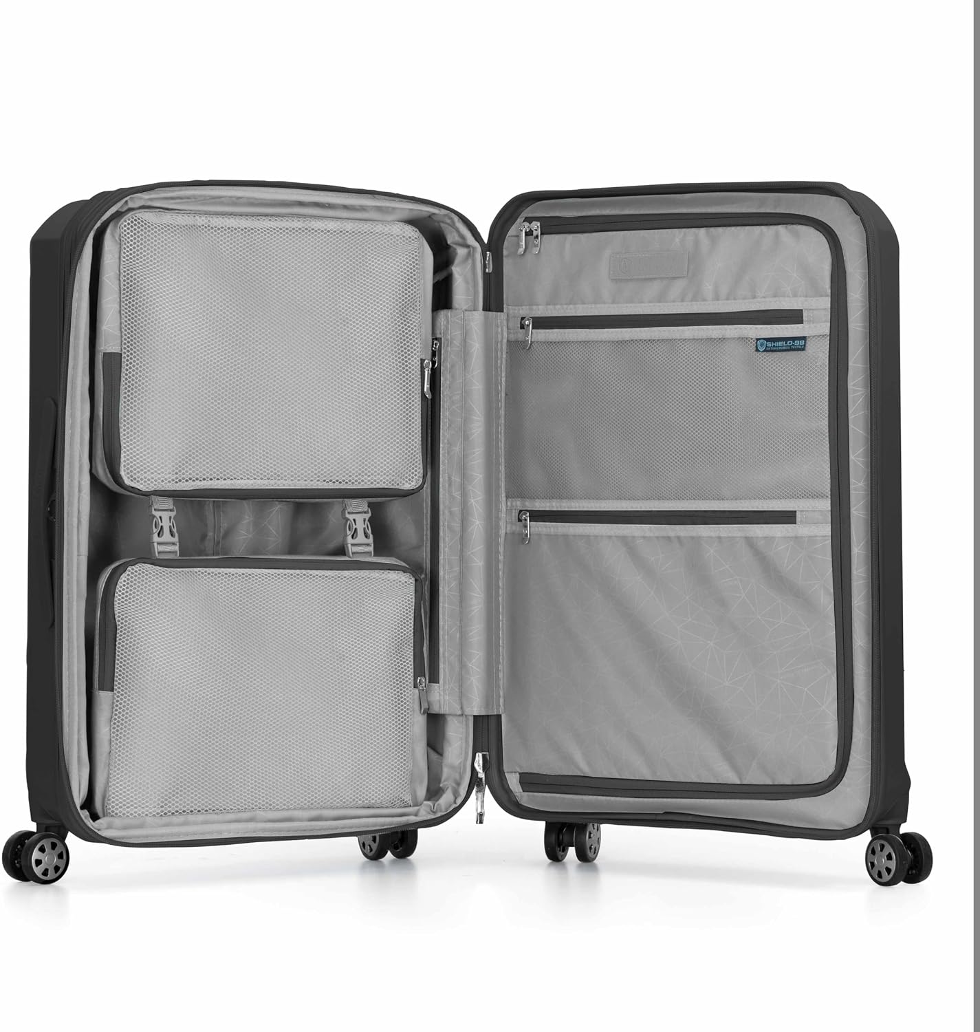 Traveler's Choice Pagosa Hardshell Expandable Luggage with Spinner Wheels, Black, 27-Inch Medium