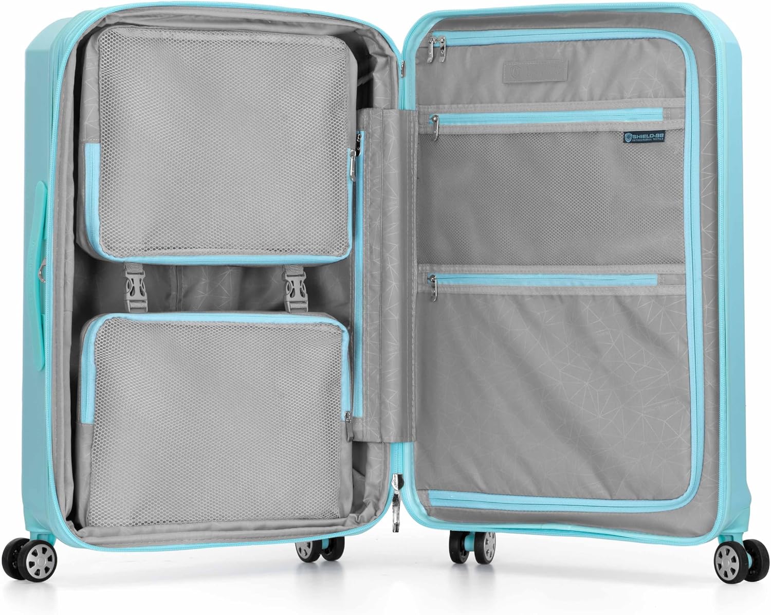 Traveler's Choice Pagosa Hardshell Expandable Luggage with Spinner Wheels, Baby Blue, 2-Piece Set (22/27)
