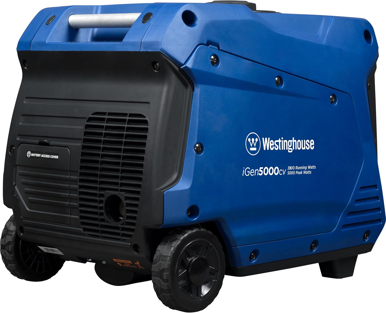 Westinghouse 5000 Peak Watt Super Quiet Portable Inverter Generator, Wheel & Handle Kit, RV Ready 30A Outlet, Gas Powered, CO Sensor, Parallel Capable,Blue