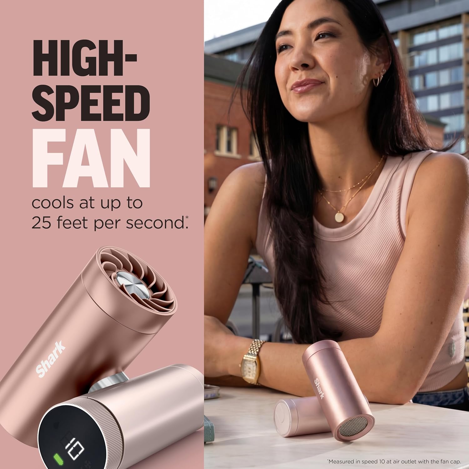 Shark ChillPill – The Only 3-in-1 Personal Cooling System with Fan, InstaChill Cooling Plate & Dry-Touch Mist – Portable, Handheld, Drops Skin Temp Up to 16°F, 10 Speeds, Dragon Fruit, FA022PK
