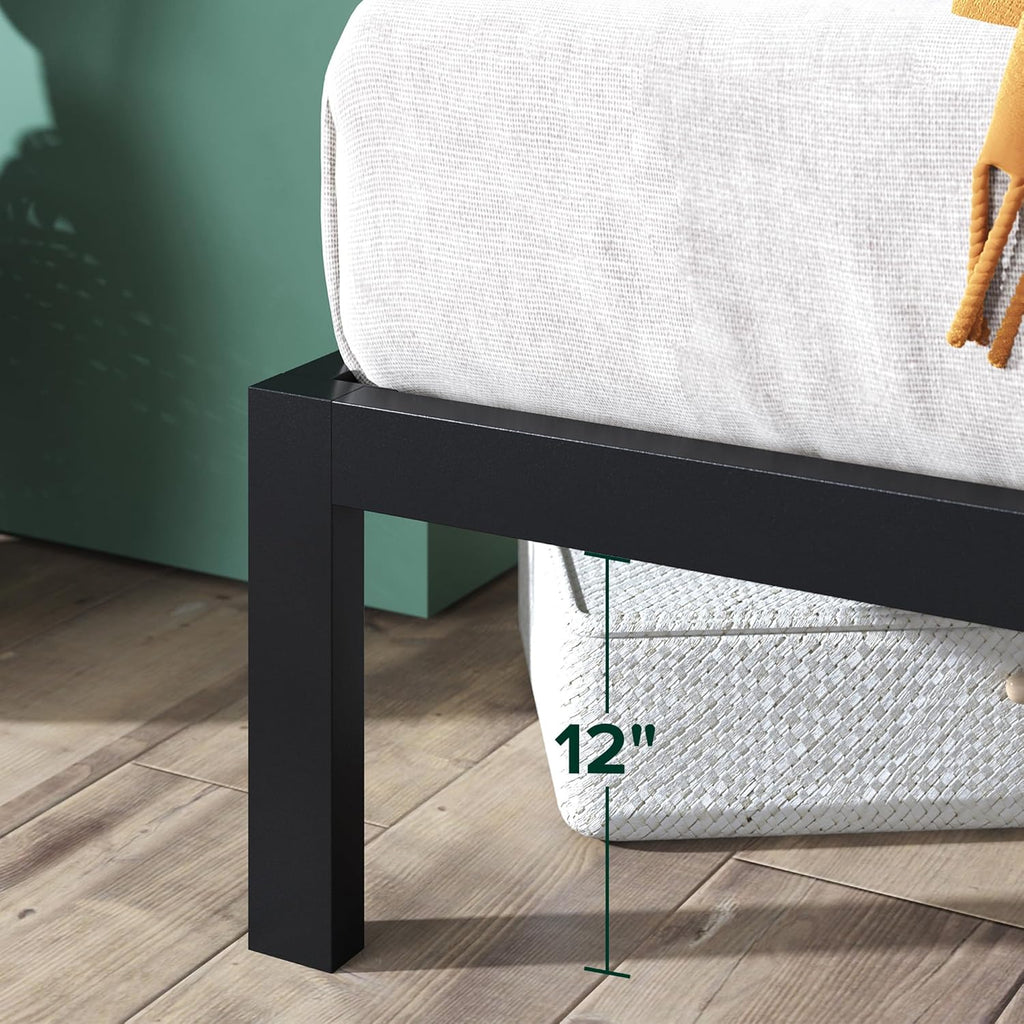 ZINUS Mia Metal Platform Bed Frame with Headboard, Wood Slat Support, No Box Spring Needed, Easy Assembly, Queen