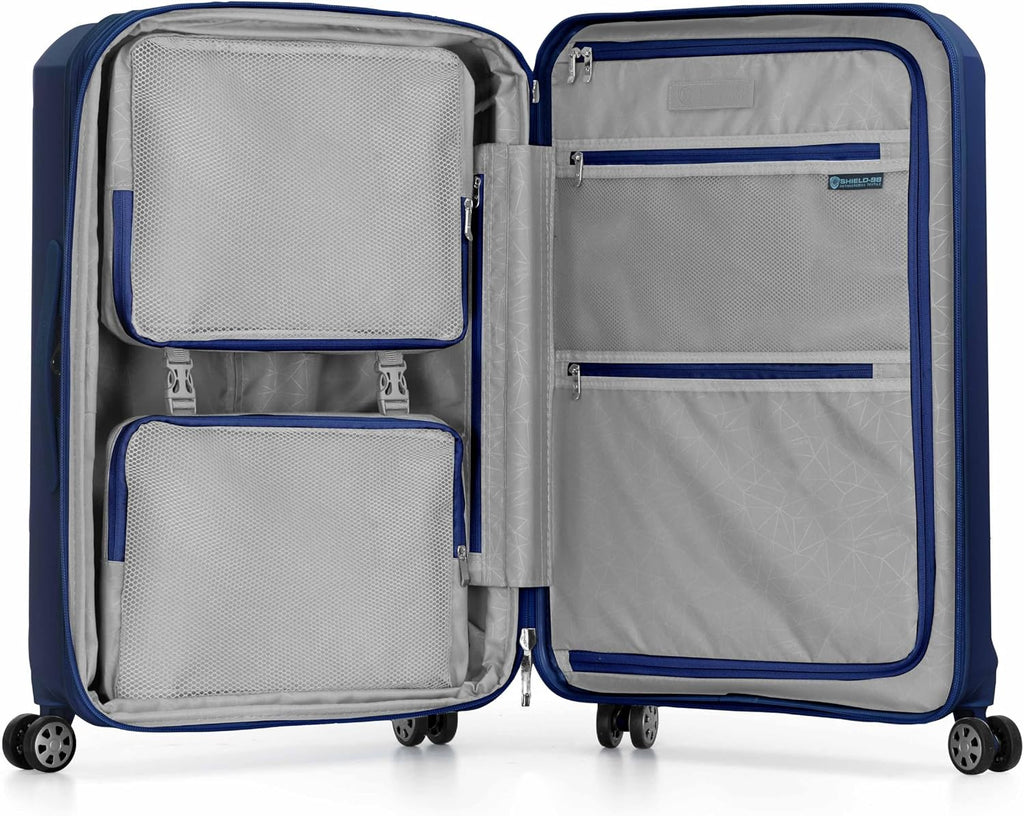 Traveler's Choice Pagosa Hardshell Expandable Luggage with Spinner Wheels, Navy, 2-Piece Set (22/27)