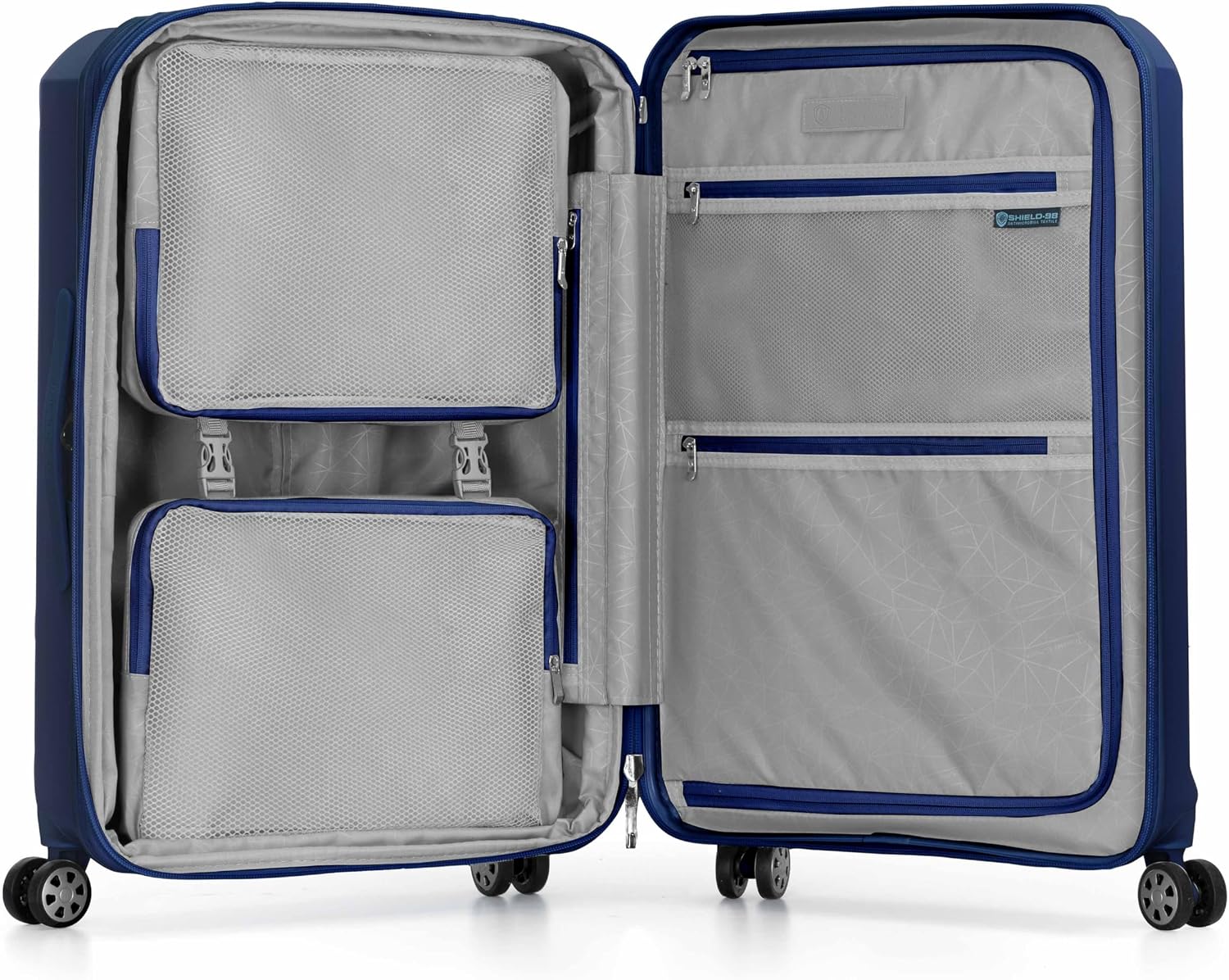 Traveler's Choice Pagosa Hardshell Expandable Luggage with Spinner Wheels, Navy, 2-Piece Set (22/27)