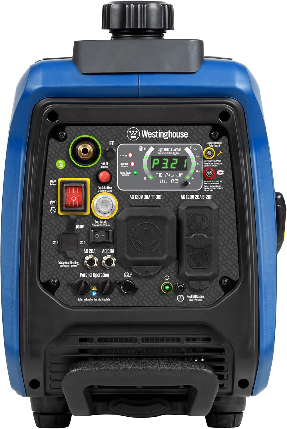 Westinghouse 4000 Peak Watt Super Quiet Dual Fuel Portable Inverter Generator, Remote Electric Start, Gas & Propane Powered, RV Ready, CO Sensor, Parallel Capable
