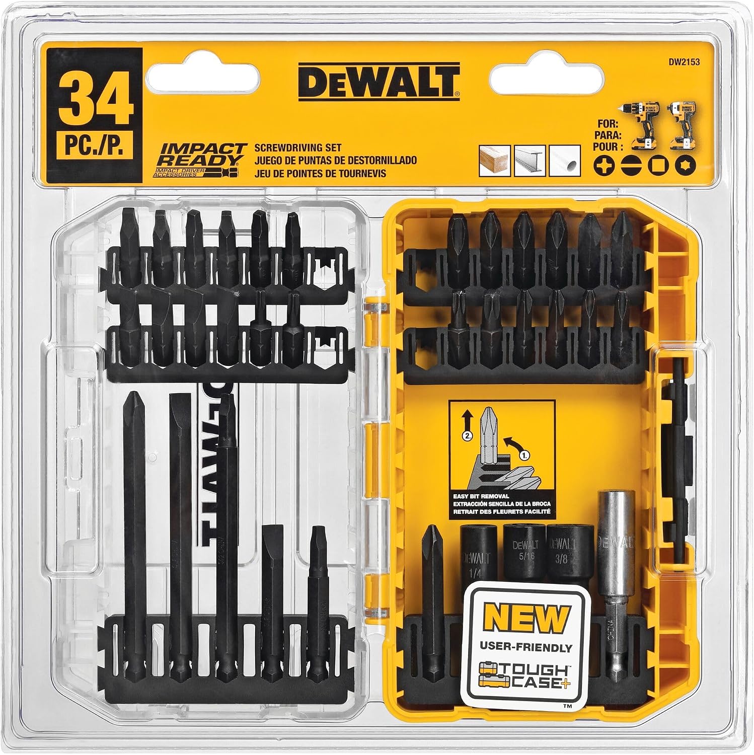 DEWALT Impact Driver, Screwdriver Bit Set, 34-Piece (DW2153)