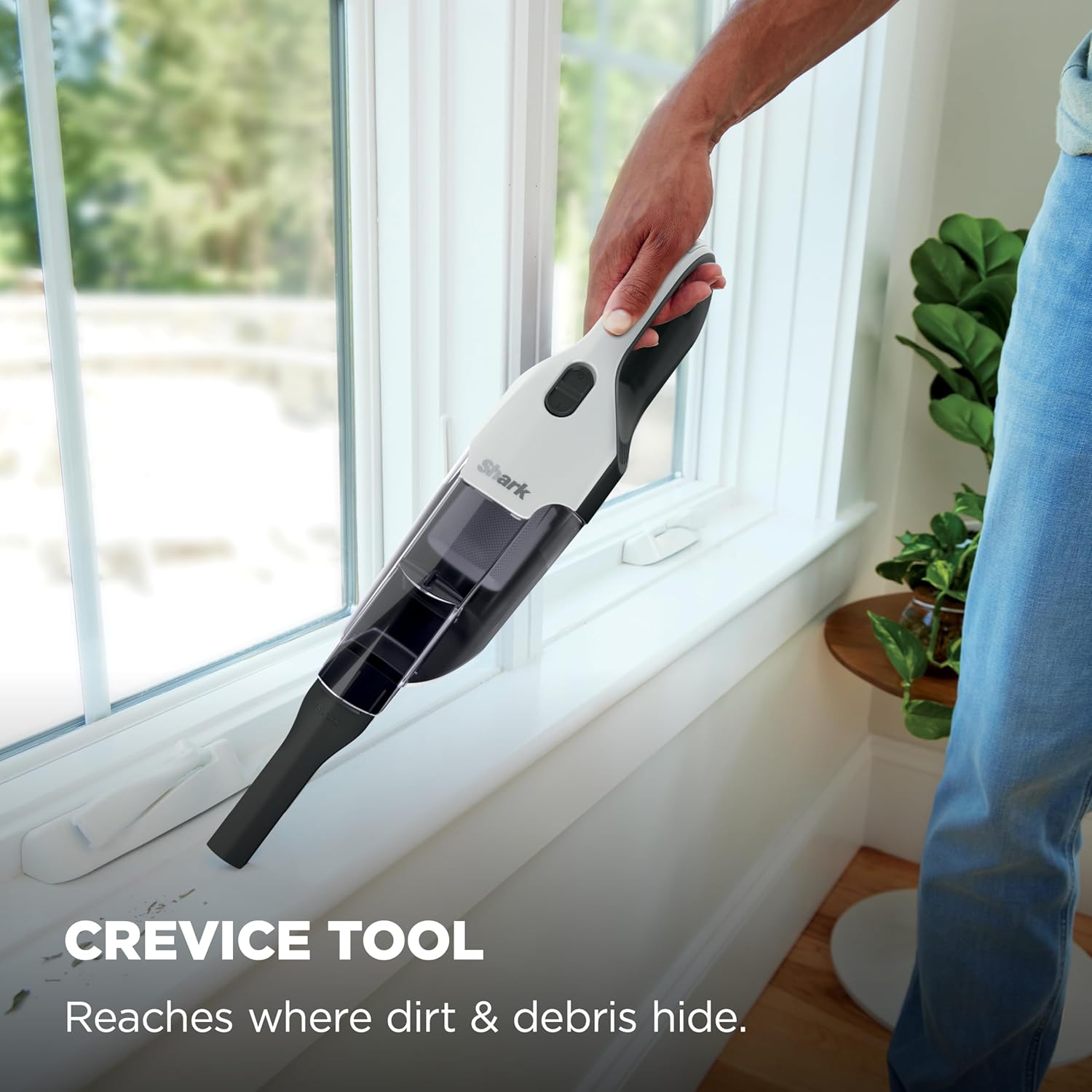 Shark Cyclone PET Handheld Vacuum with, HyperVelocity Suction, Powerful Pet Hair Pickup, Lightweight, XL Dust Cup, Including Upholstery Tool, 8" Crevice Tool, Scrubbing Brush, Pearl White, AA701