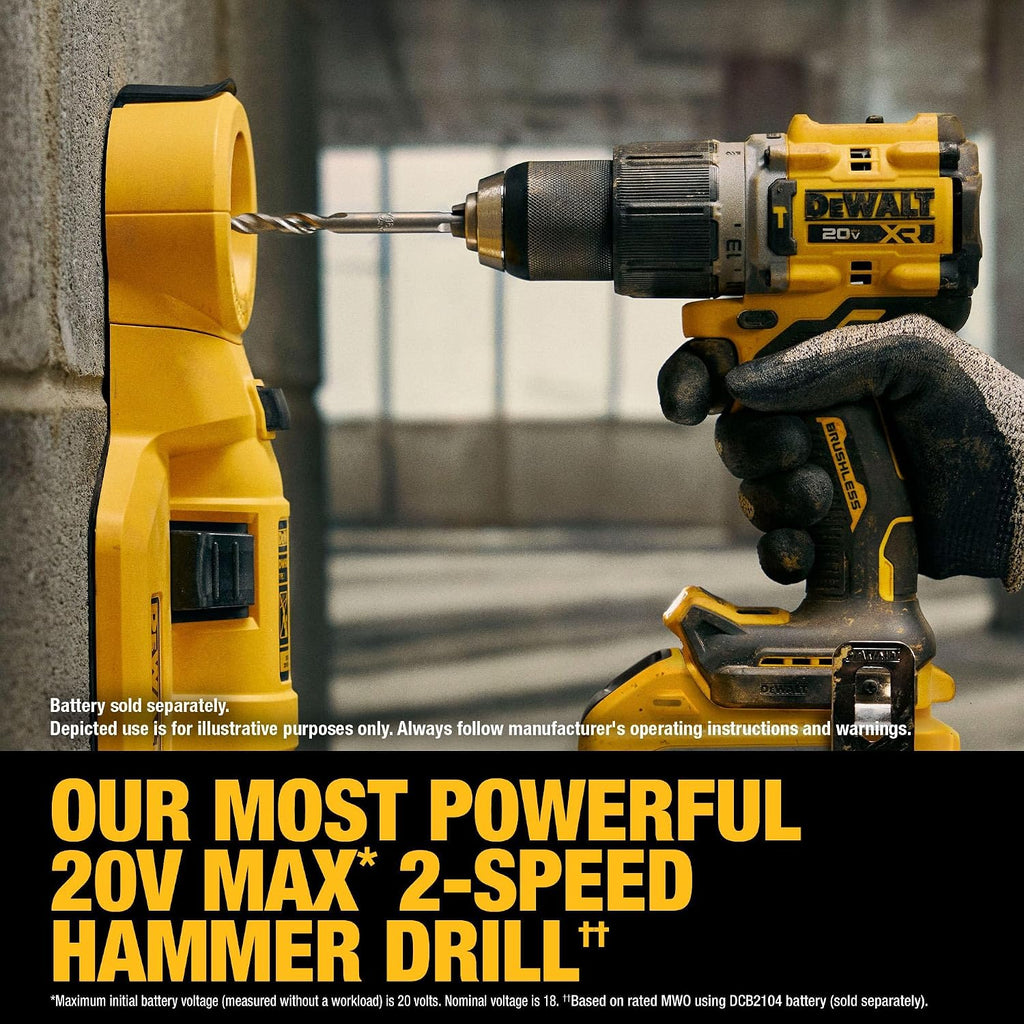 DEWALT 20V MAX XR 1/2 in. Brushless Cordless Hammer Drill Kit With 5AH Battery and Charger (DCD806H1)