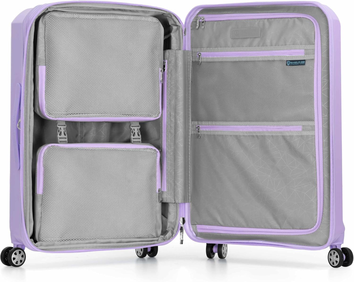 Traveler's Choice Pagosa Hardshell Expandable Luggage with Spinner Wheels, Lavender, 2-Piece Set (22/27)