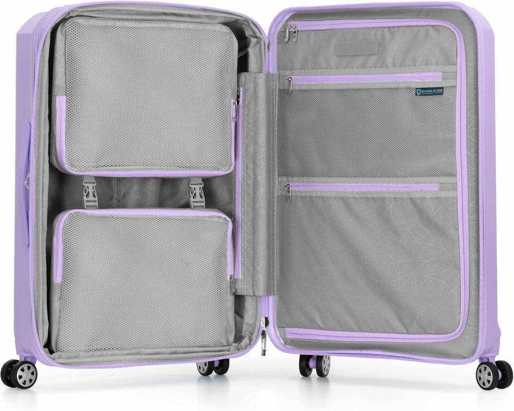 Traveler's Choice Pagosa Hardshell Expandable Luggage with Spinner Wheels, Lavender, 27-Inch Medium