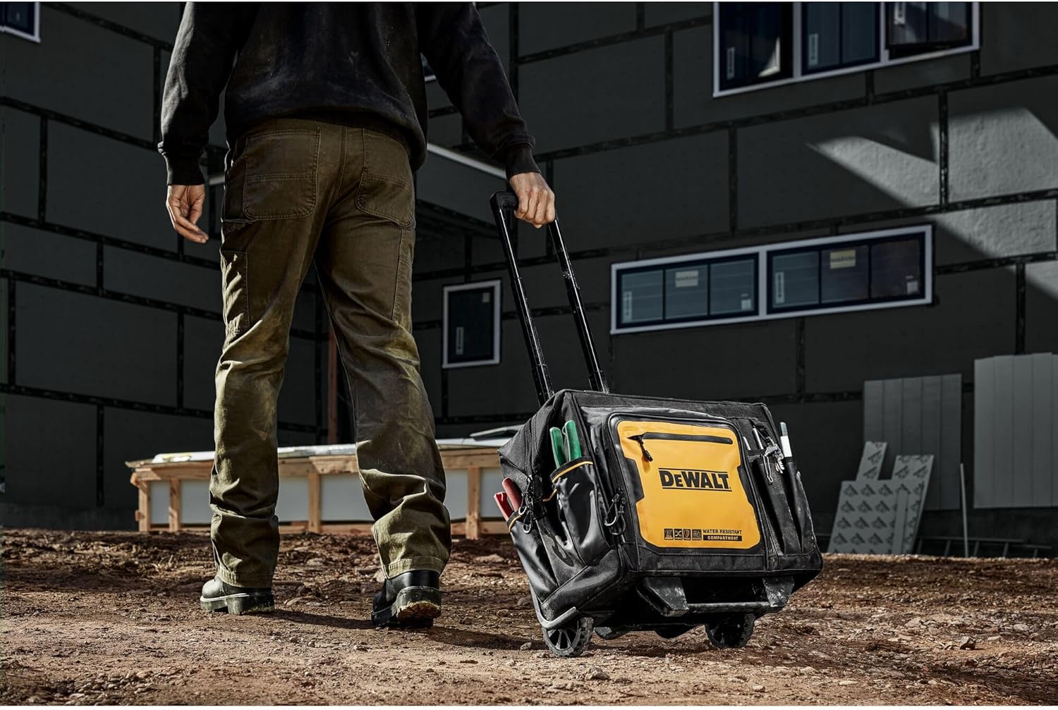 DEWALT 18 Inch Rolling Tool Storage Bag with 27 Pockets (DWST560107)