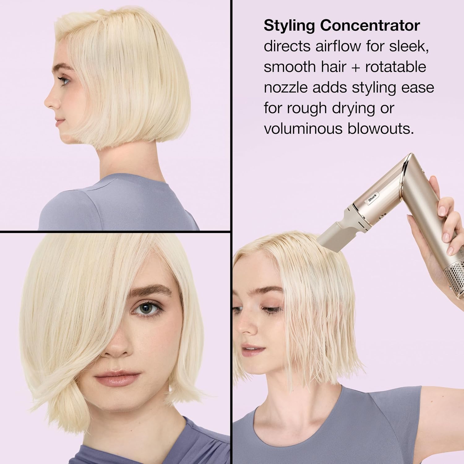 Shark FlexStyle | Air Multi-Styler & Drying System | Hair Dryer Brush for Blowouts with Coanda Auto- Wrap Curlers, Oval Brush, Curl-Defining Diffuser & Concentrator Attachment | Stone | HD435