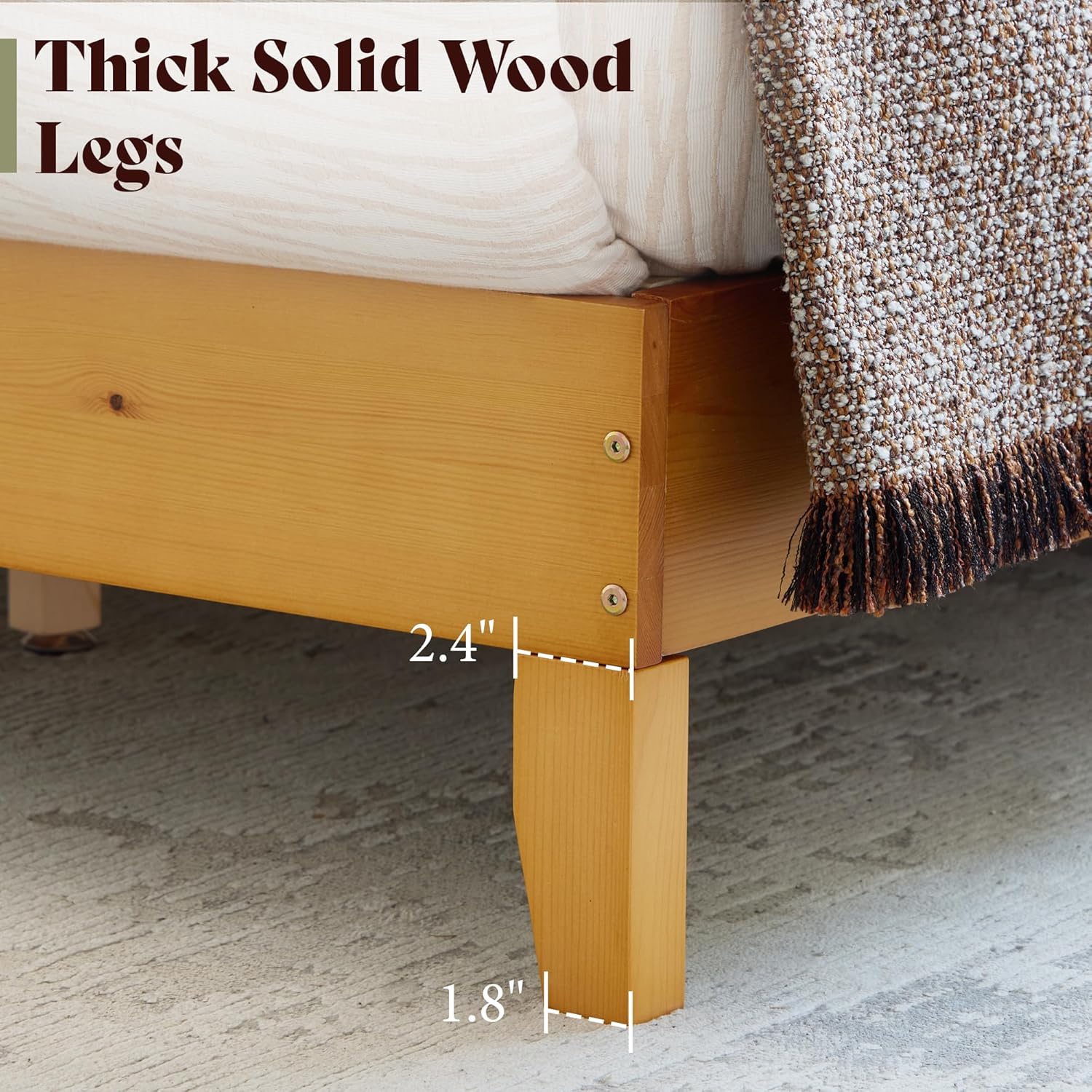 AMERLIFE Full Bed Frame, Solid Wood Platform Bed with Vertical Slats Headboard, Wooden Bedframe Full-Size, Sturdy Wooden Slats Support, No Box Spring Needed, Noise Free, Light Wood