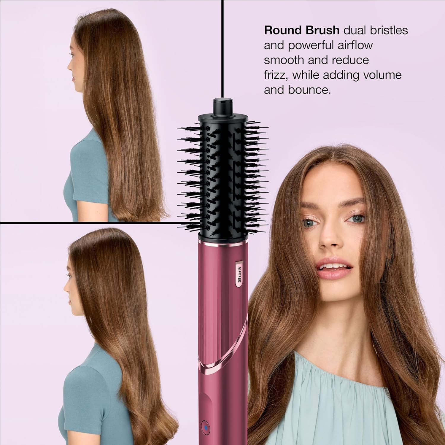 Shark FlexStyle | Air Multi-Styler & Drying System | Hair Dryer Brush for Blowouts with Coanda Auto- Wrap Curlers, Round & Paddle Brush, Diffuser & Concentrator Attachment | Black Cherry | HD457CR