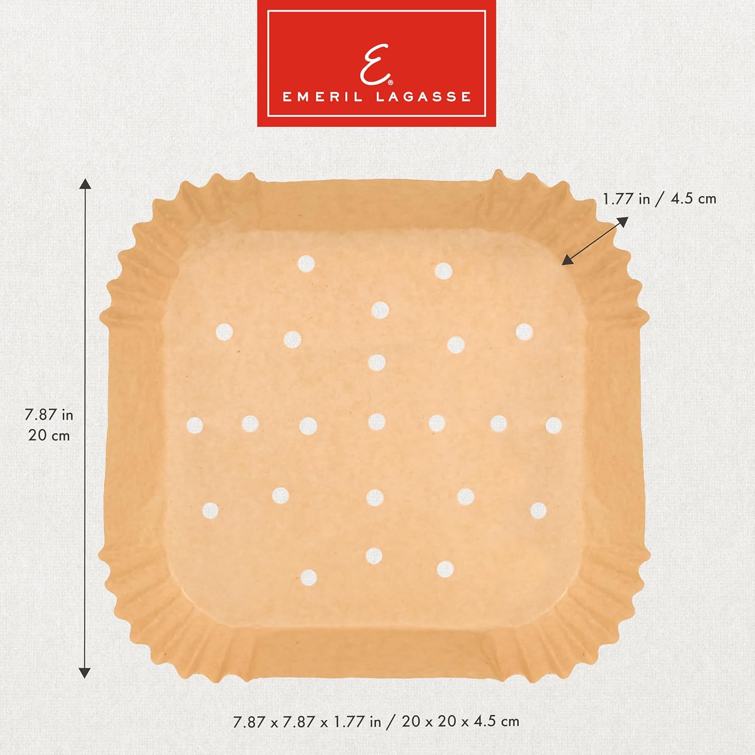 Emeril Lagasse Air Fryer Liners Disposable, Perforated Parchment Paper Air Fryer Liners for Emeril Lagasse Air Fryer Oven & French Door Air Fryer Oven – Square 7.87 Inch – 200 Count