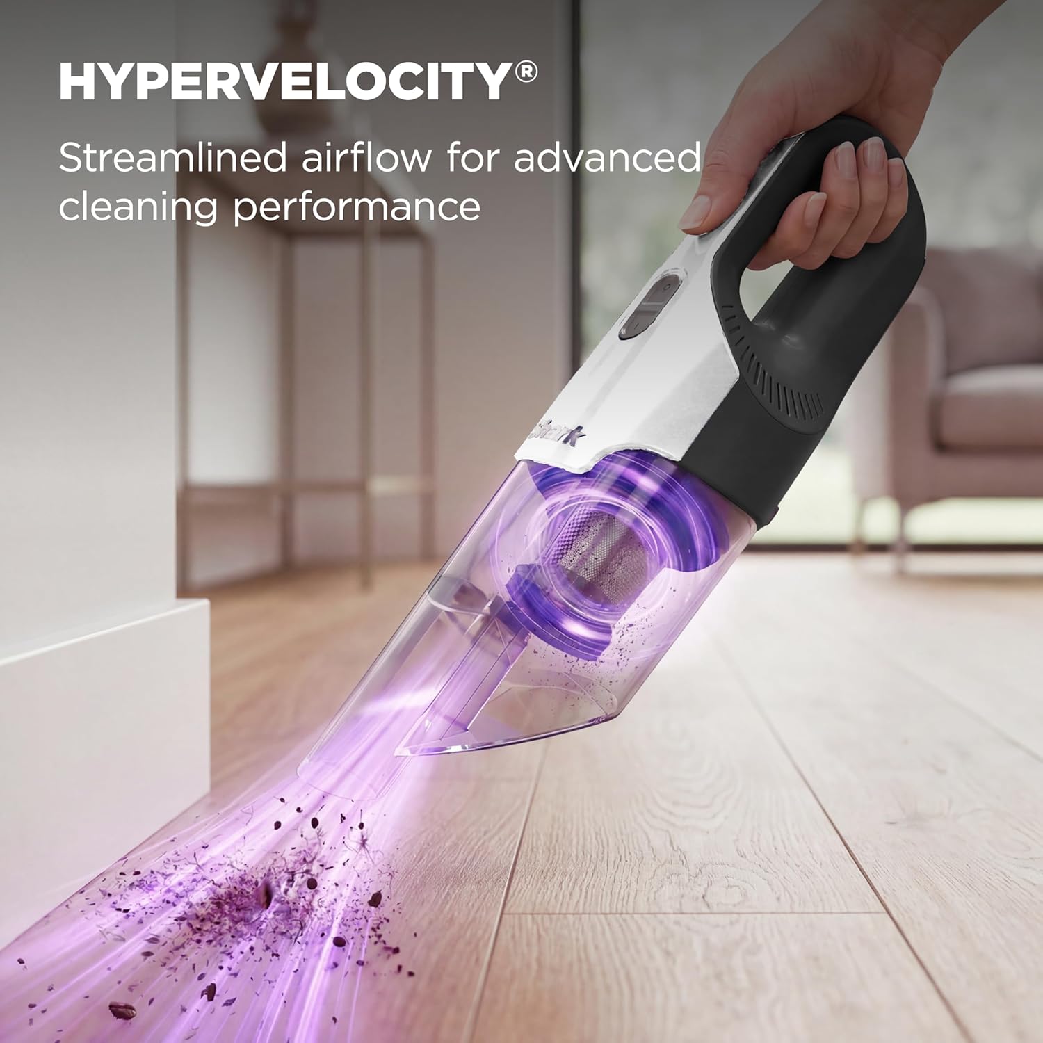 Shark Cyclone PET Handheld Vacuum with, HyperVelocity Suction, Powerful Pet Hair Pickup, Lightweight, XL Dust Cup, Including Upholstery Tool, 8" Crevice Tool, Scrubbing Brush, Pearl White, AA701