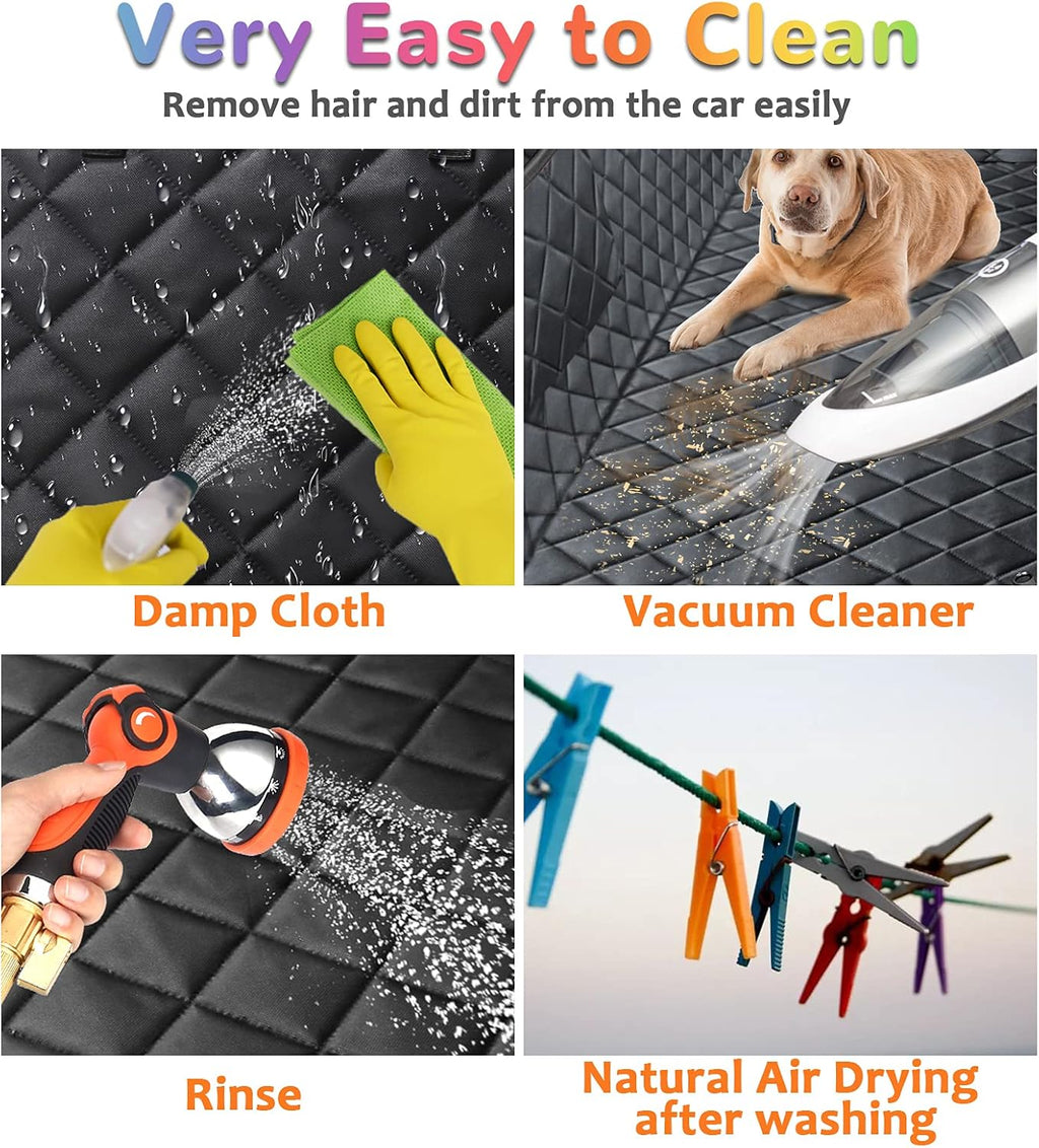URPOWER 6-in-1 Dog Car Seat Cover for Back Seat, Waterproof Dog Car Hammock with Mesh Window, Non-Slip Pet Backseat Protector for Cars, Trucks and SUVs