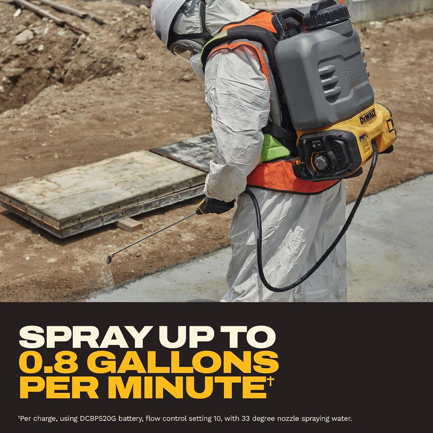 DEWALT 20V MAX XR High Capacity Concrete Chemical Sprayer Kit with Oil-Resistant 5Ah Powerstack Battery and Charger (DCCS1100GH1)