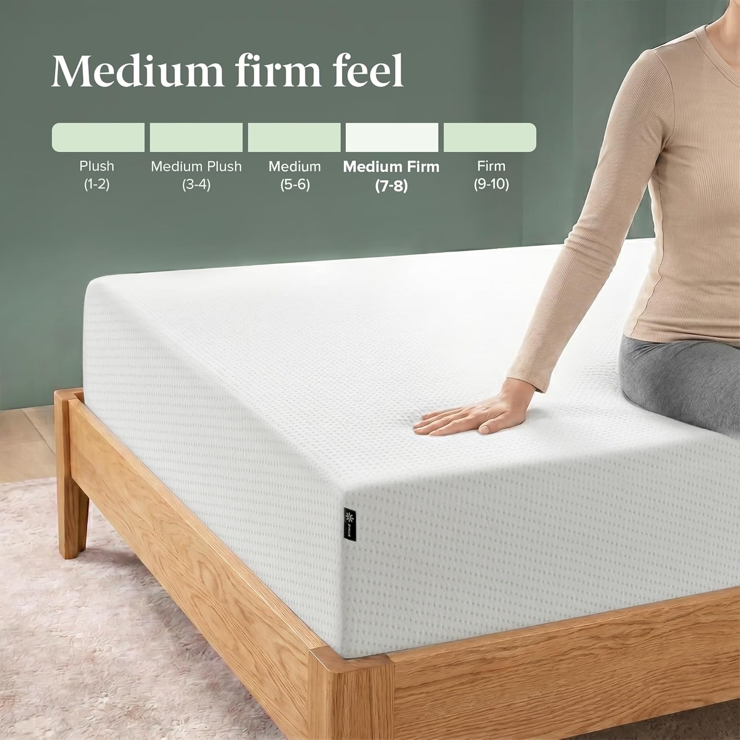Zinus Green Tea Memory Foam Mattress 10 Inch, Pressure-Relieving Comfort & Full-Body Support, Naturally Fresh, Medium Firm Feel, CertiPUR-US & Oeko-TEX Certified Safe Materials, Queen