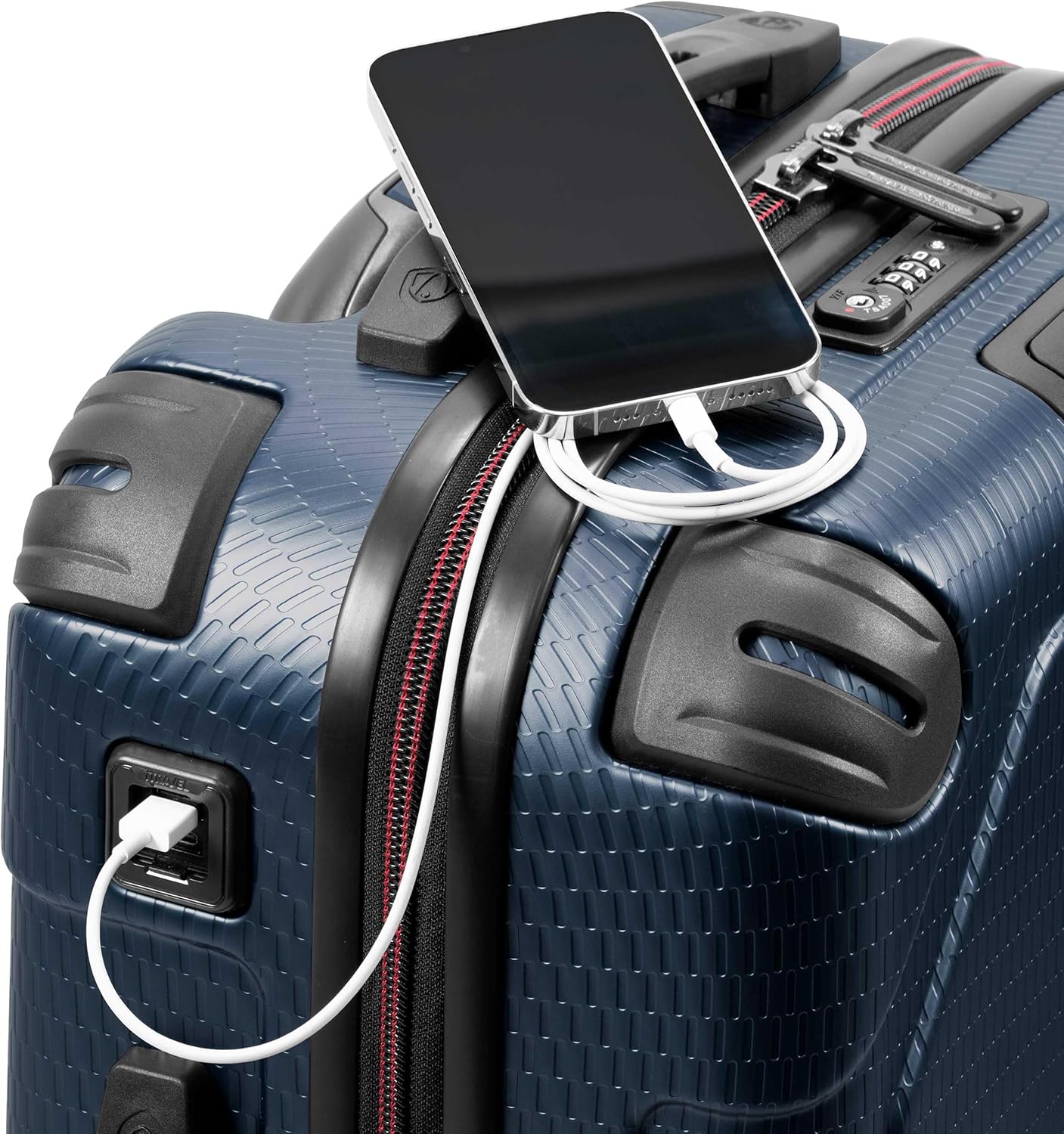 Traveler's Choice Maxporter II Polycarbonate Hardside Trunk with Spinner Wheels, Navy, 22-Inch Carry-on Luggage