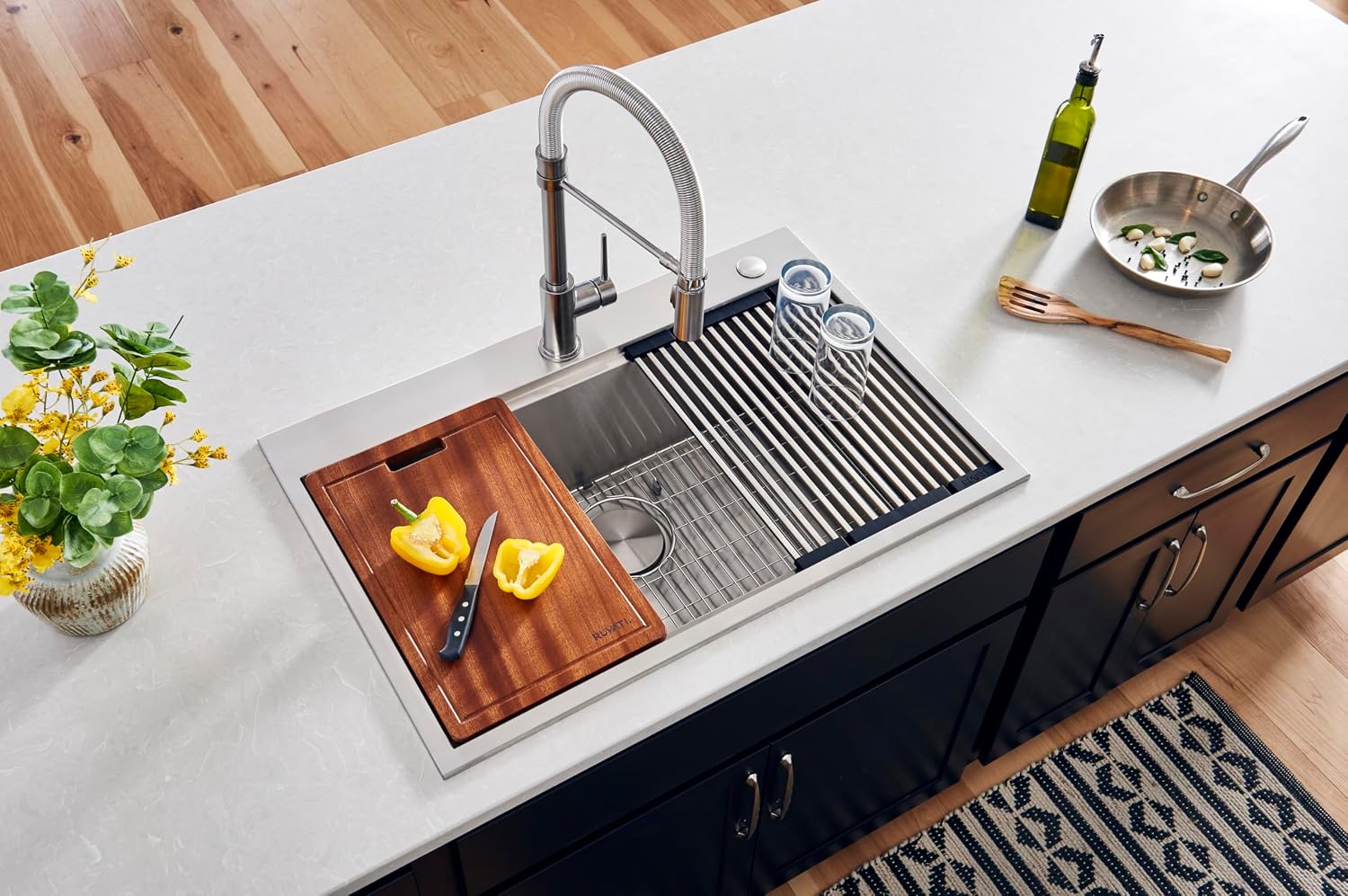 Ruvati RVA1217 Solid Wood Cutting Board, 17.25"