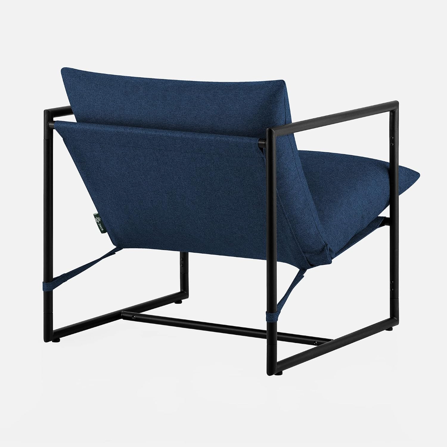 Zinus Aidan Sling Accent Chair, Metal Framed Armchair with Shredded Foam Cushioning, Navy