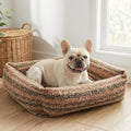 WESTERN HOME WH Dog Bed Medium Size Dogs - Washable Medium Dog Bed, High Back Support Pet Sofa with Sides, Soft Pet Beds with Anti Slip Bottom, 30inch, Brown