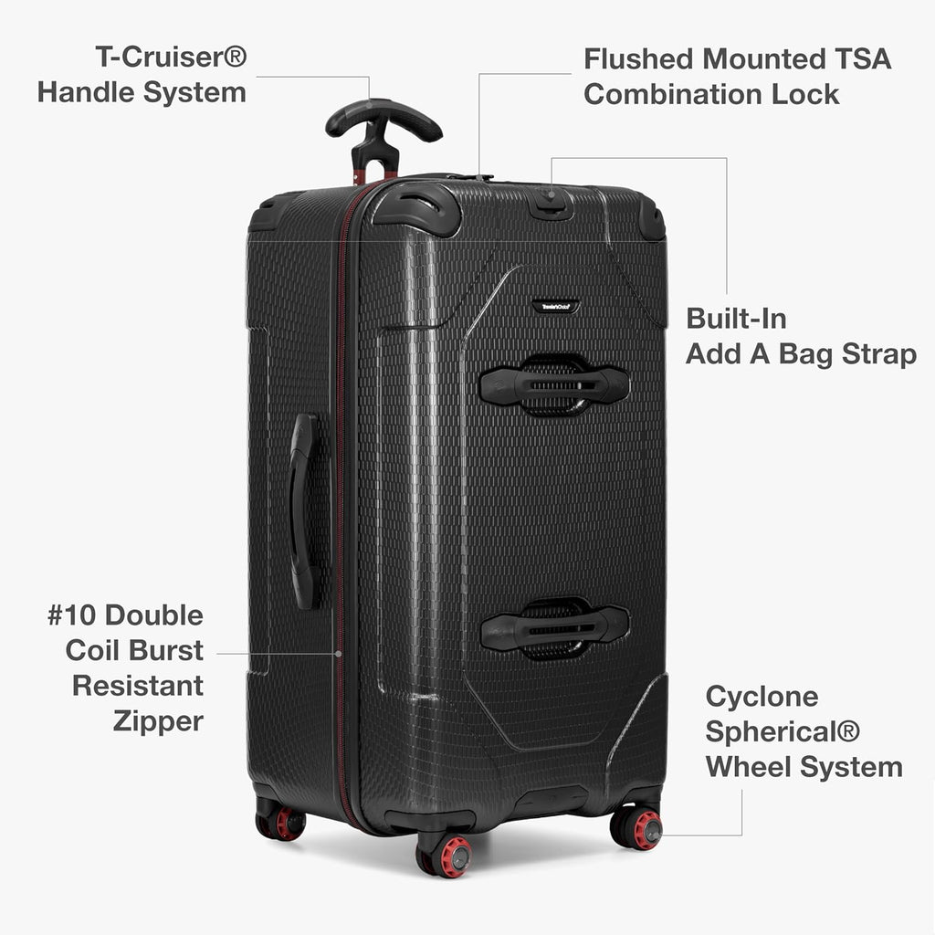 Traveler's Choice Maxporter II Polycarbonate Hardside Trunk with Spinner Wheels, Black, 31-Inch Large Trunk | Luggage