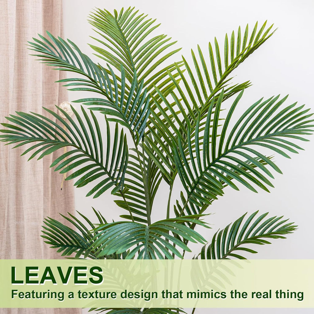 VIVATREES Palm Tree 6FT Artificial, 72in Tall Faux Palm Tree with 15.7 White Planter, Fake Potted Tree for Indoor & Outdoor Home Office Decor
