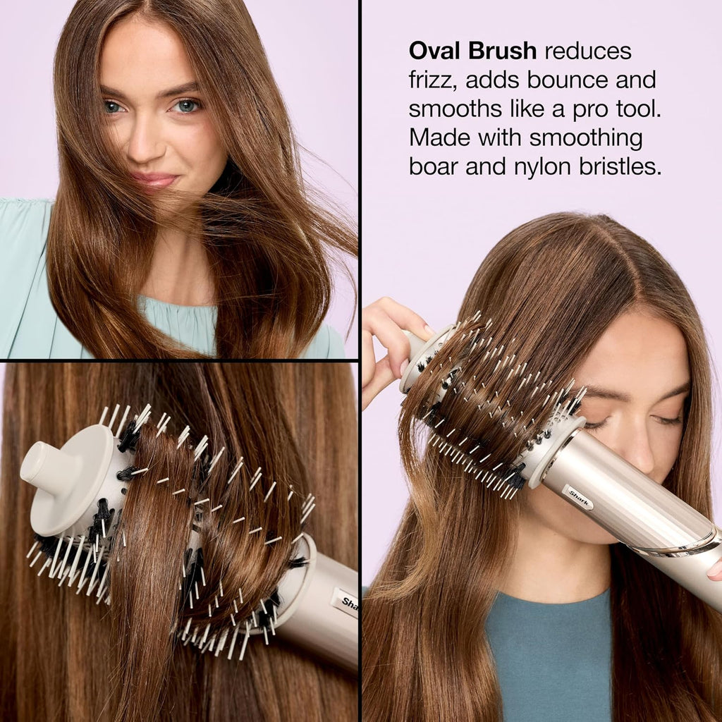 Shark FlexStyle | Air Multi-Styler & Drying System | Hair Dryer Brush for Blowouts with Coanda Auto- Wrap Curlers, Oval Brush, Curl-Defining Diffuser & Concentrator Attachment | Stone | HD435