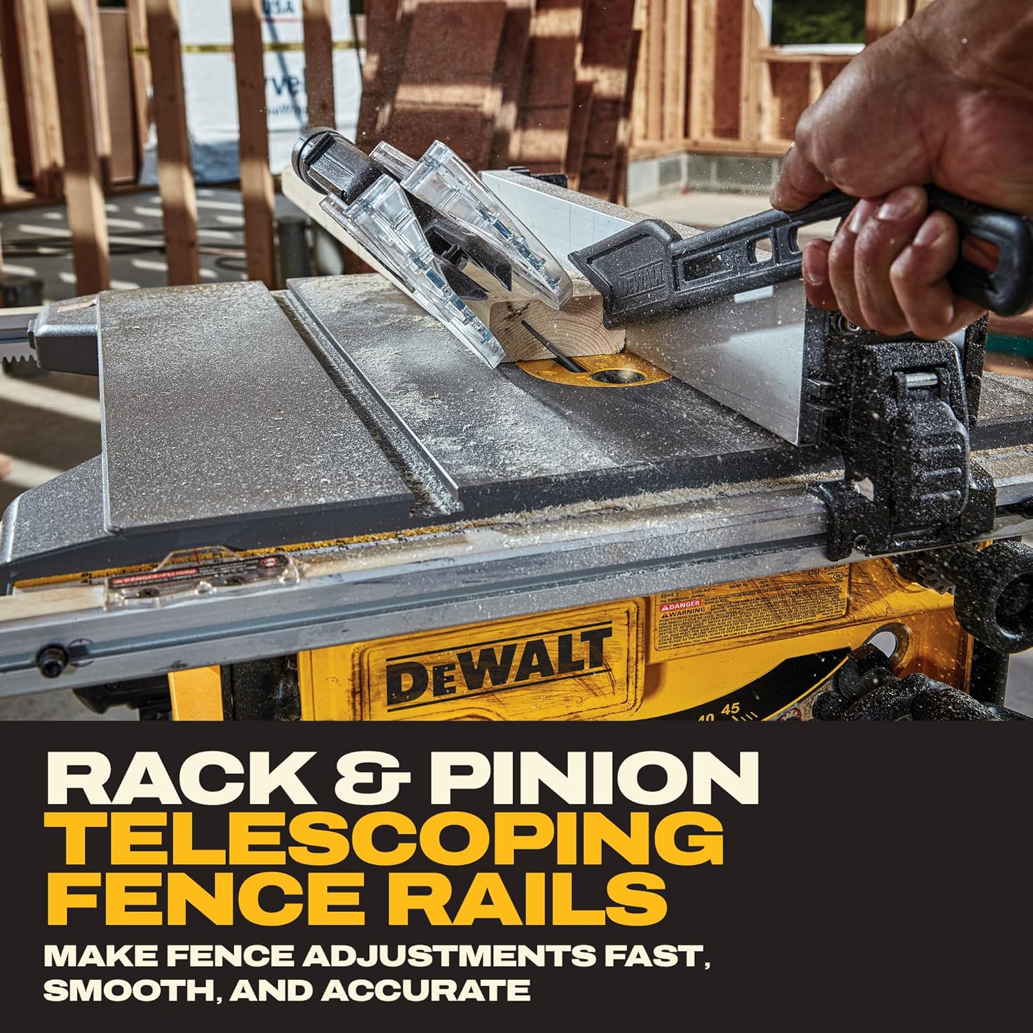 DEWALT Portable Table Saw with Stand, 8-1/4 inch, up to 48-Degree Angle Cuts (DWE7485WS)
