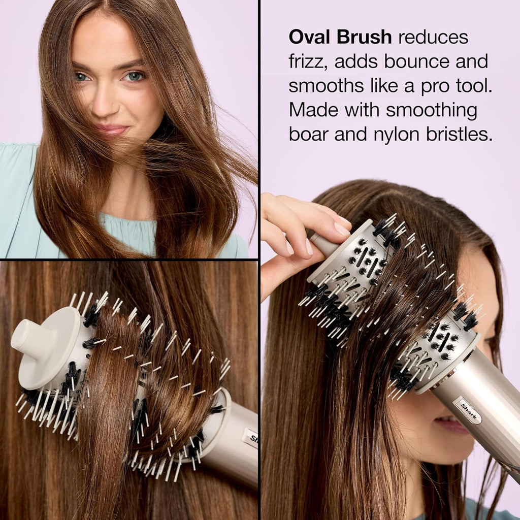 Shark FlexStyle | Air Multi-Styler & Drying System | Hair Dryer Brush for Blowouts with Coanda Auto- Wrap Curlers, Oval & Paddle Brush & Concentrator Attachment | Stone | HD430