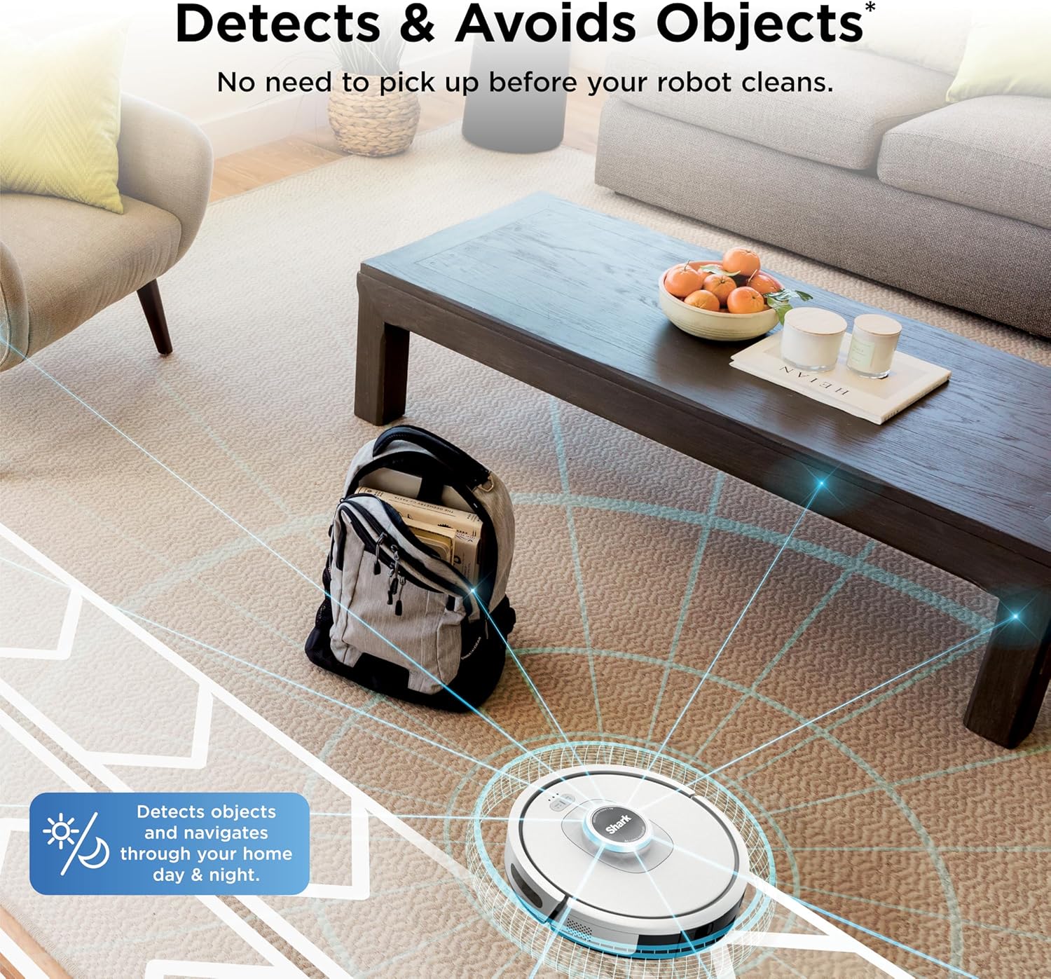 Shark Matrix Clean | Robot Vacuum Cleaner with Powerful Suction for Pet Hair, Rugs, Carpets & Hard Floors | Self-Empty Base | 60-Day Capacity | Voice Control | LiDAR Navigation | White | AV2511AE