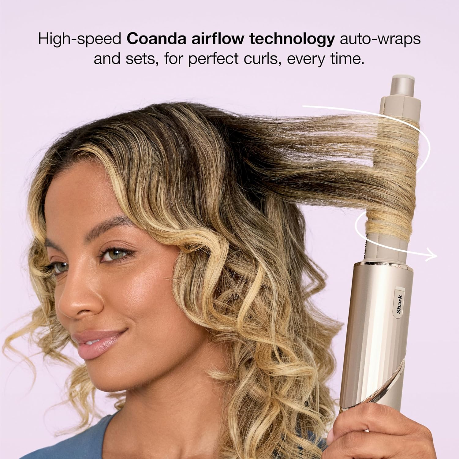 Shark FlexStyle | Air Multi-Styler & Drying System | Hair Dryer Brush for Blowouts with Coanda Auto- Wrap Curlers, Oval & Paddle Brush & Concentrator Attachment | Stone | HD430