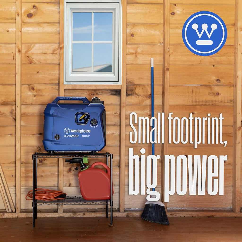 Westinghouse 2550 Peak Watt Super Quiet & Lightweight Portable Inverter Generator, RV Ready 30A Outlet, Gas Powered, Parallel Capable, Long Run Time,Blue