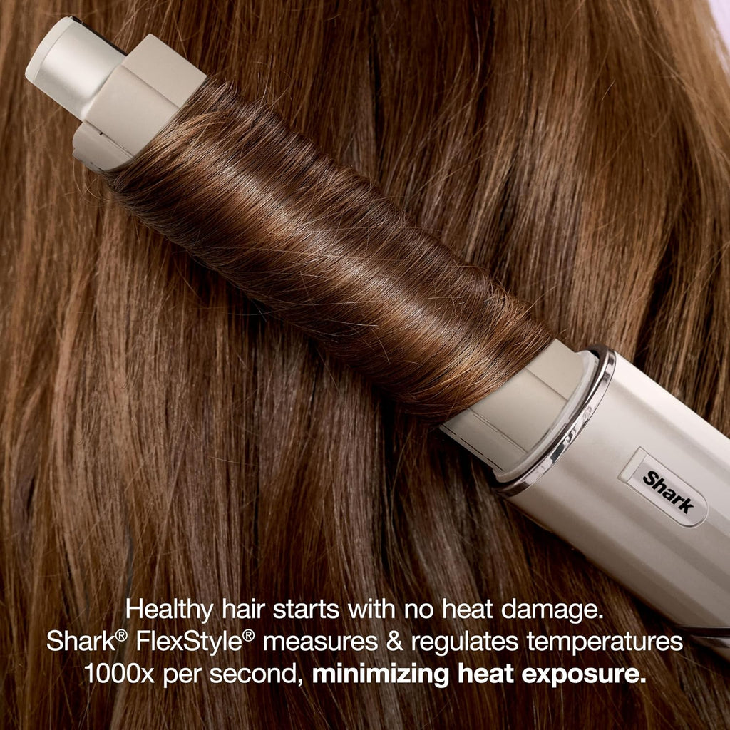 Shark FlexStyle | Air Multi-Styler & Drying System | Hair Dryer Brush for Blowouts with Coanda Auto- Wrap Curlers, Oval Brush, Curl-Defining Diffuser & Concentrator Attachment | Stone | HD435